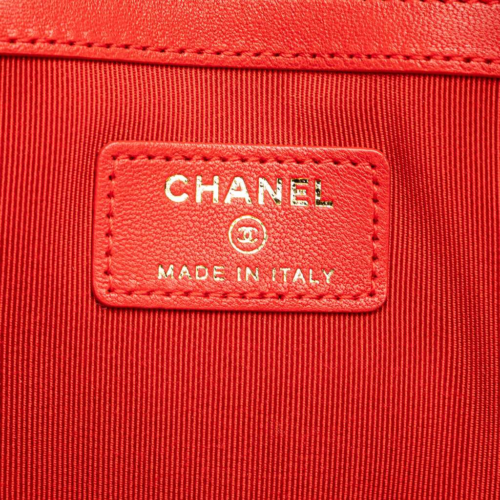 Chanel Large Quilted Lambskin O Case Clutch - Side view