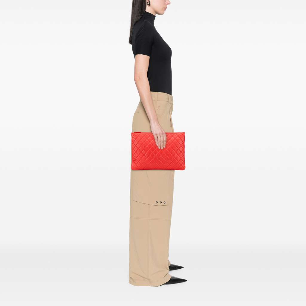 Chanel Large Quilted Lambskin O Case Clutch - Image 12