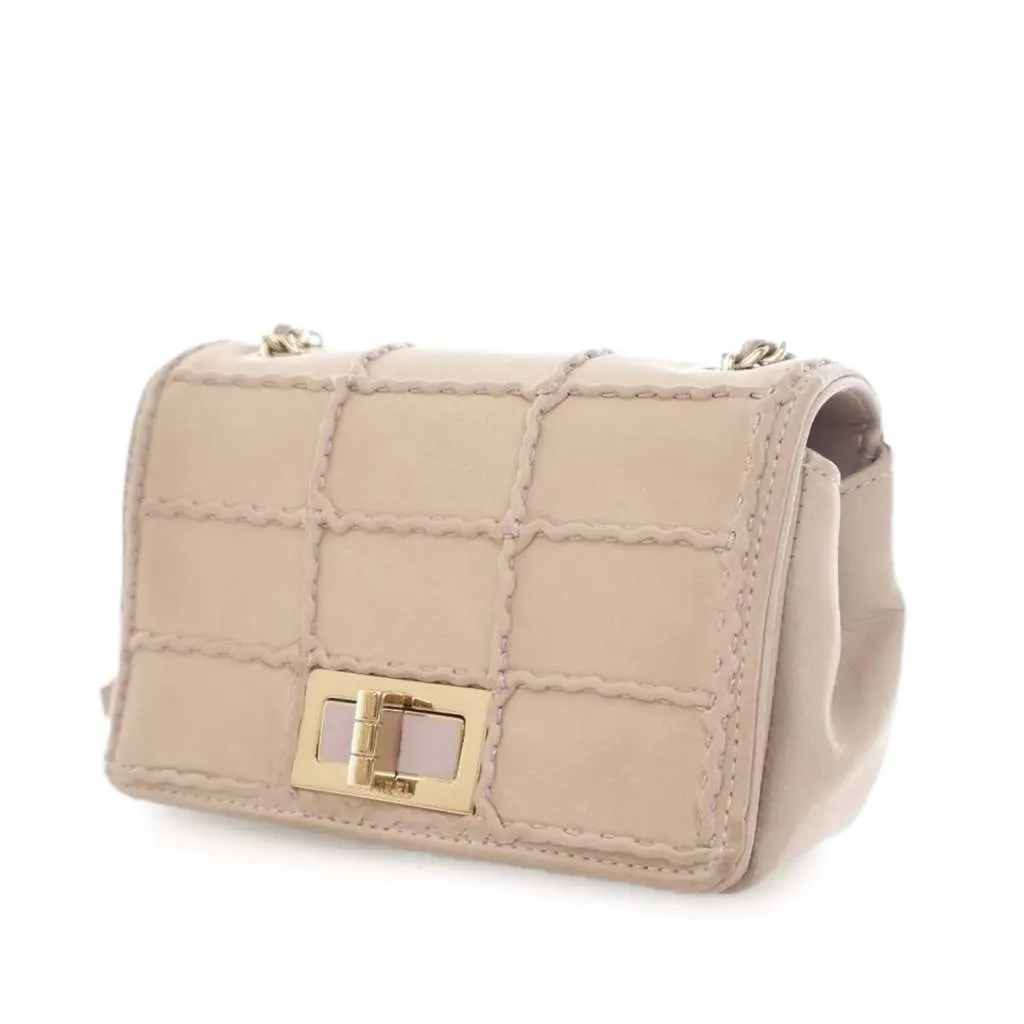 Chanel Mini Reissue 2.55 Iridescent Lambskin Stitched Single Flap Brown Leather Good - Back View