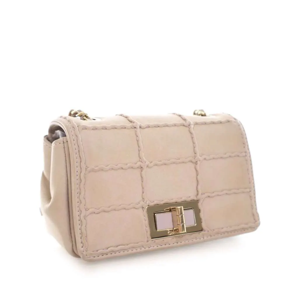 Chanel Mini Reissue 2.55 Iridescent Lambskin Stitched Single Flap Brown Leather Good - Inside View