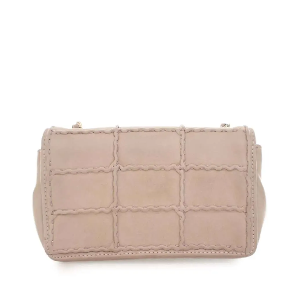 Chanel Mini Reissue 2.55 Iridescent Lambskin Stitched Single Flap Brown Leather Good - Model View