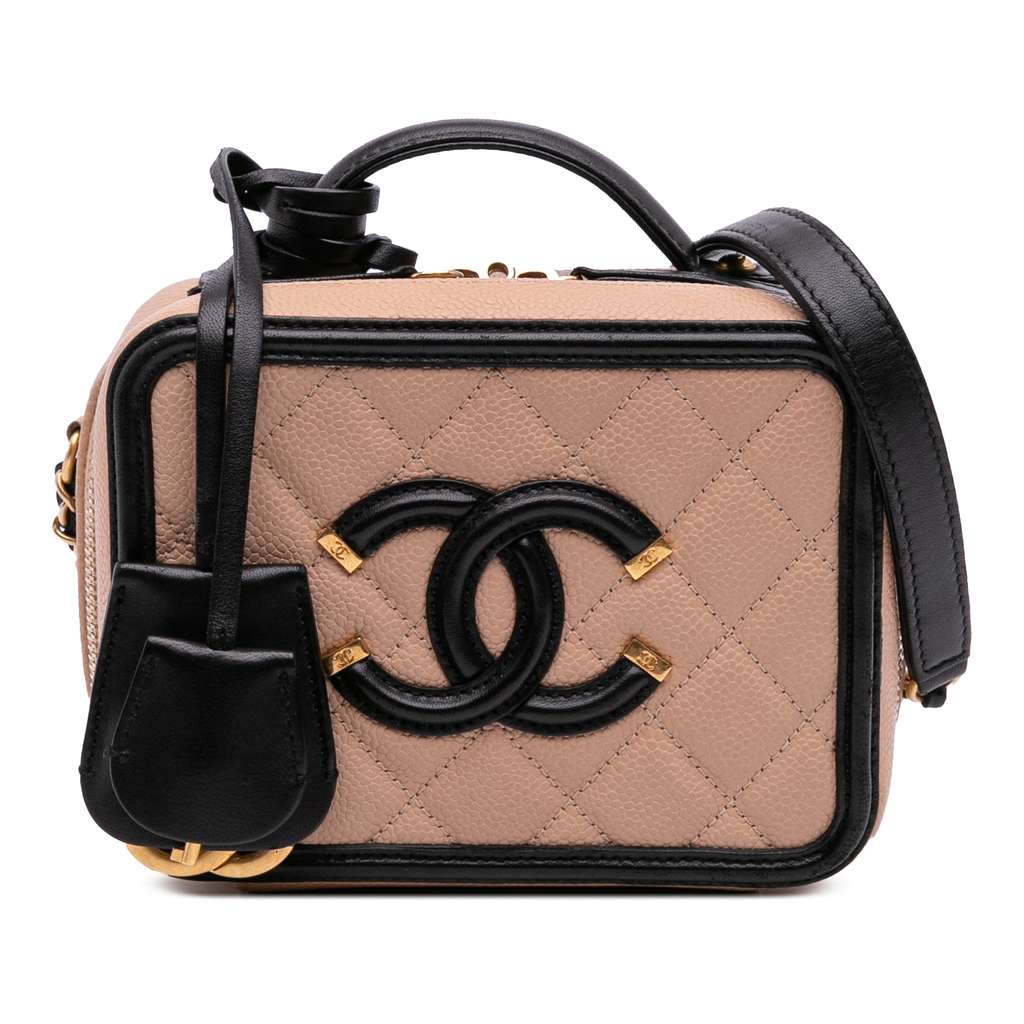Chanel Small Caviar CC Filigree Vanity Case