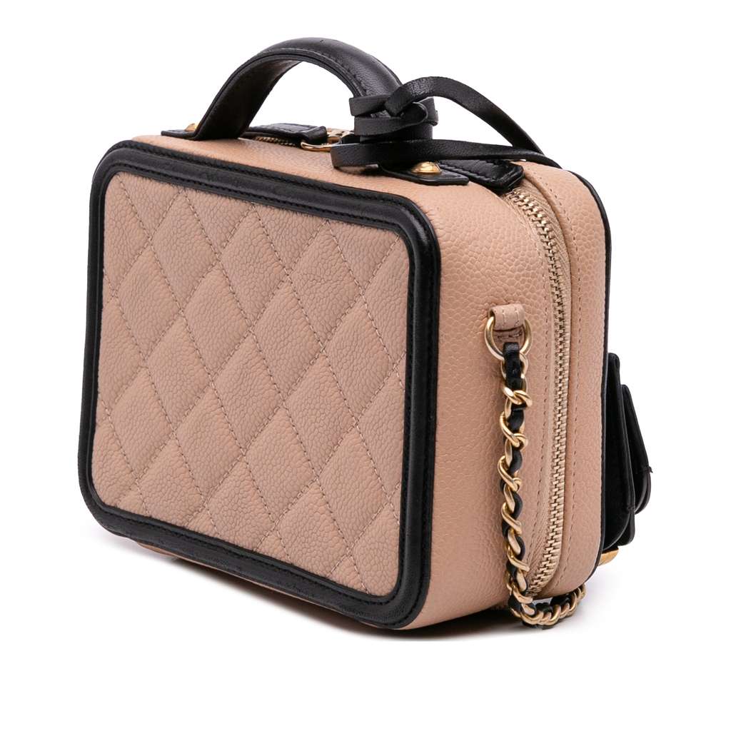 Chanel Small Caviar CC Filigree Vanity Case - Back view