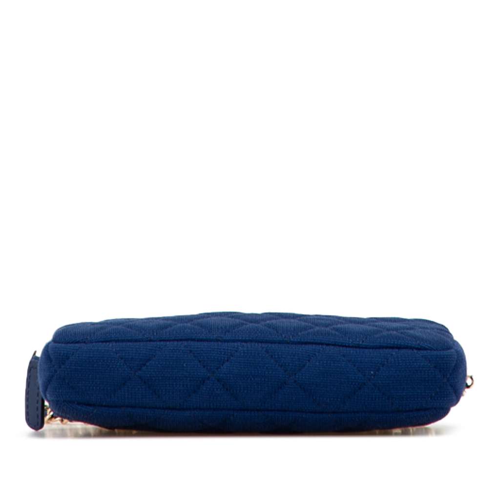 Chanel CC Quilted Jersey Double Zip Wallet on Chain - 3