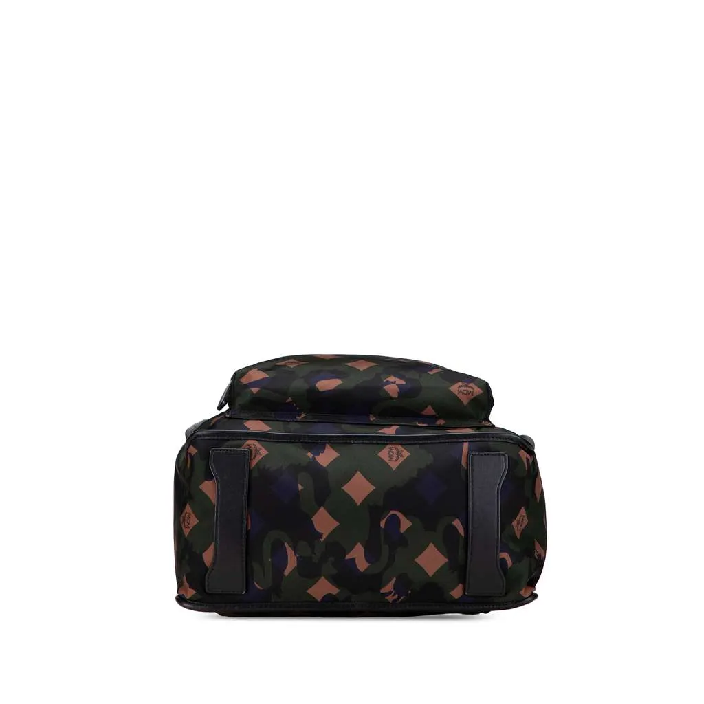 Mcm Nylon Camo Munich Lion Dieter Backpack Green Good - Inside View