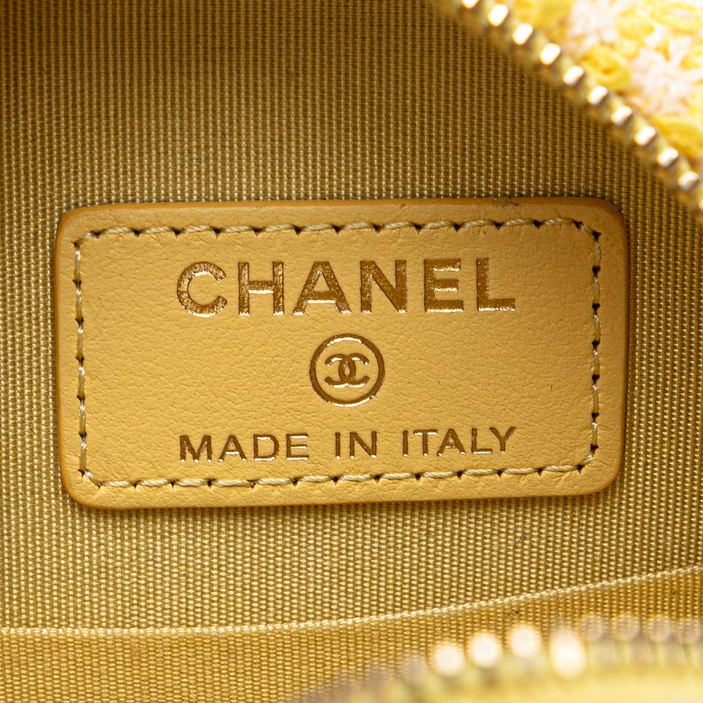 Chanel Tweed 19 Round Clutch with Chain - Side view