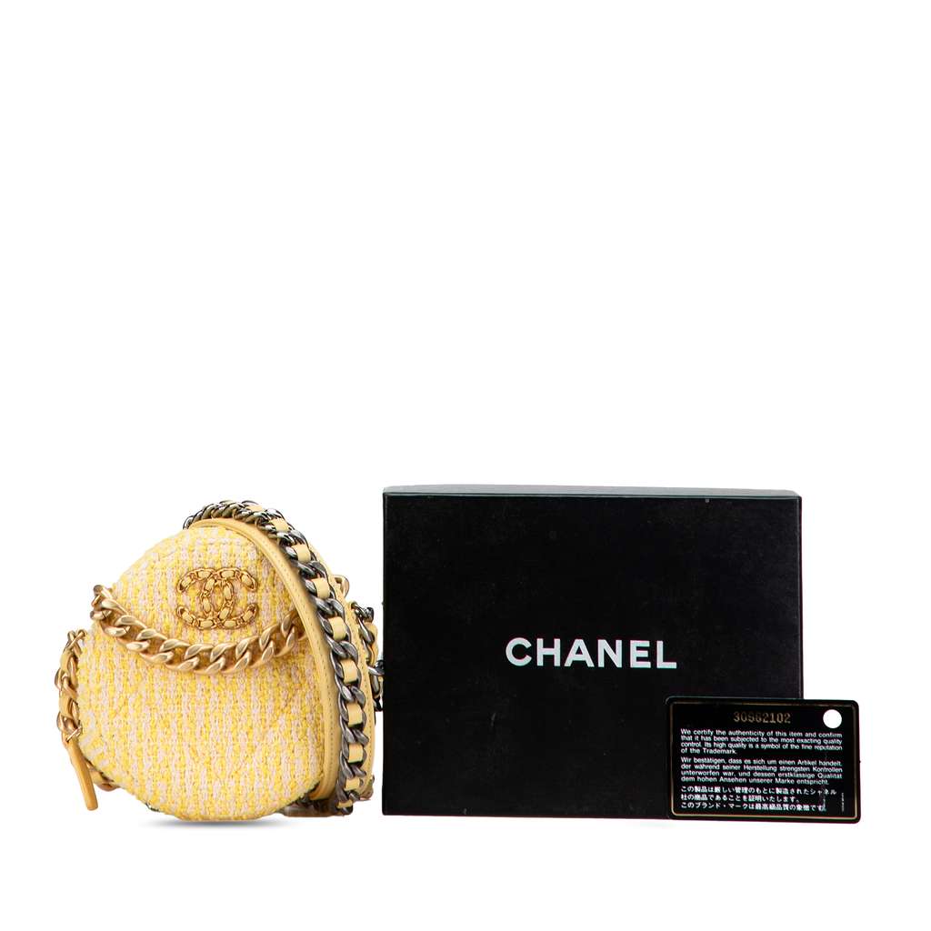 Chanel Tweed 19 Round Clutch with Chain - Image 12