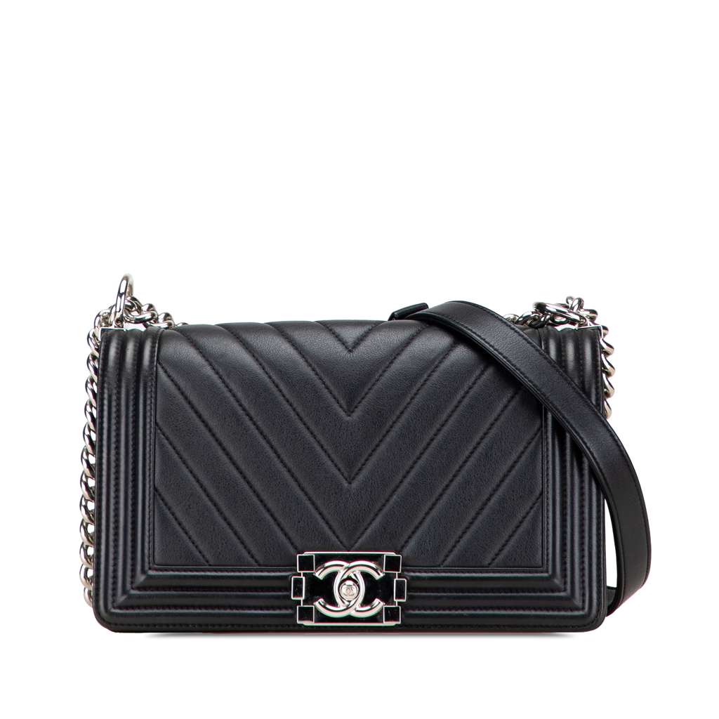 Chanel Old Medium Chevron Calfskin Boy Flap