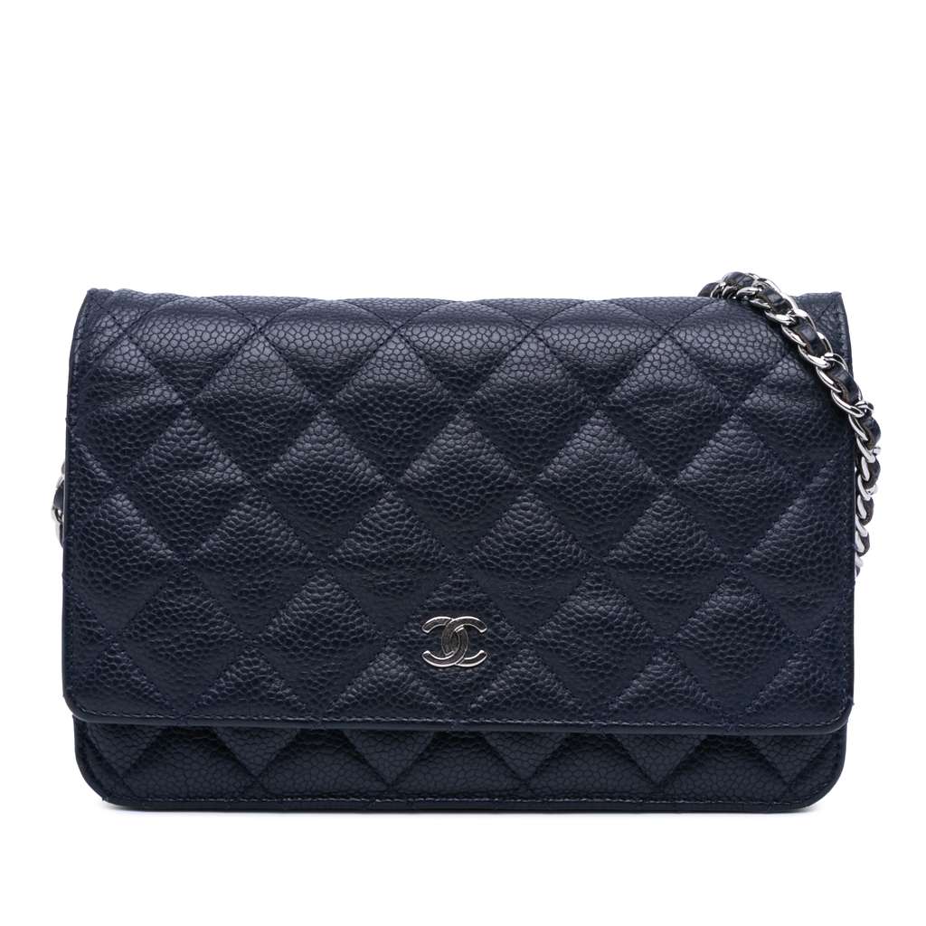 Chanel CC Quilted Caviar Wallet on Chain