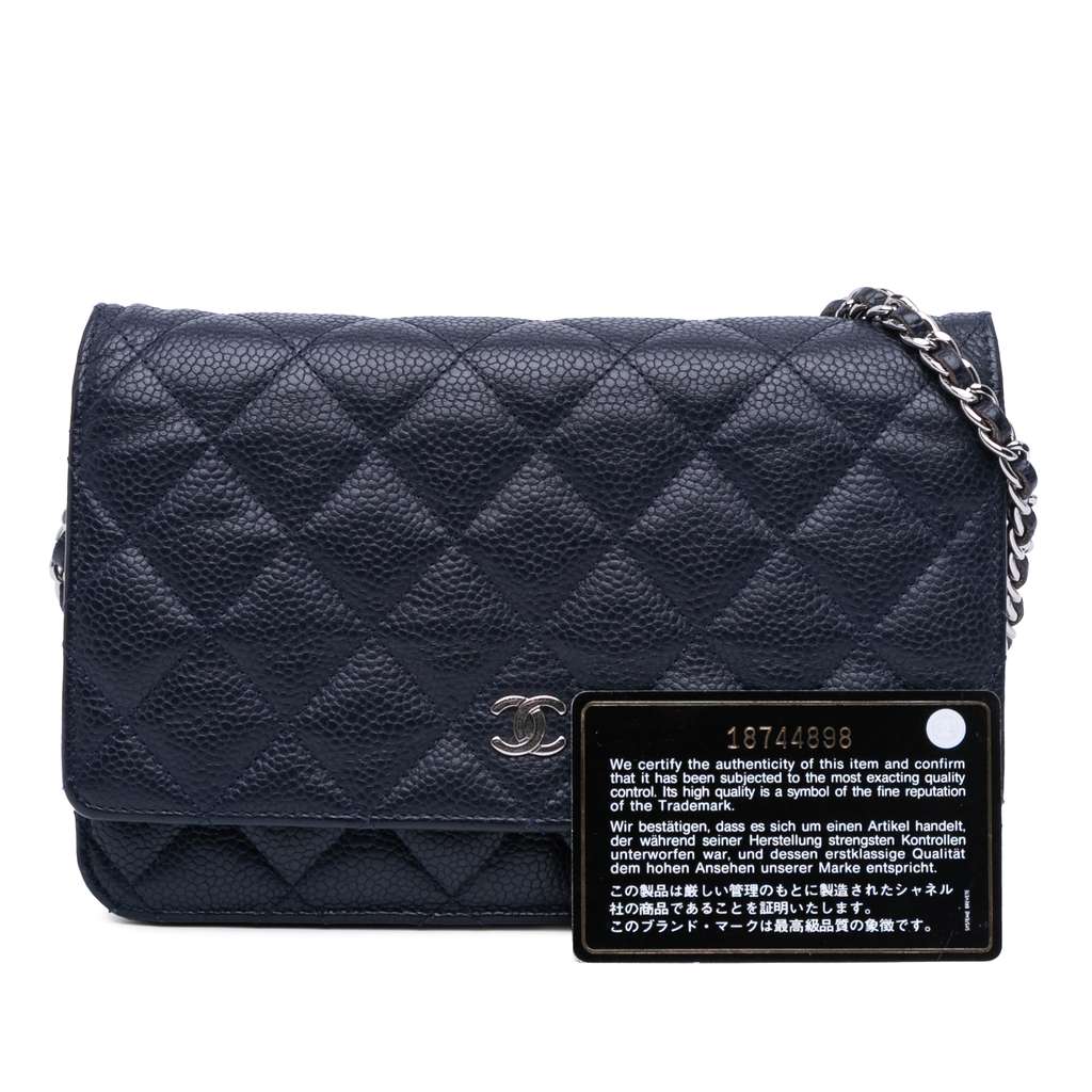 Chanel CC Quilted Caviar Wallet on Chain - Image 13