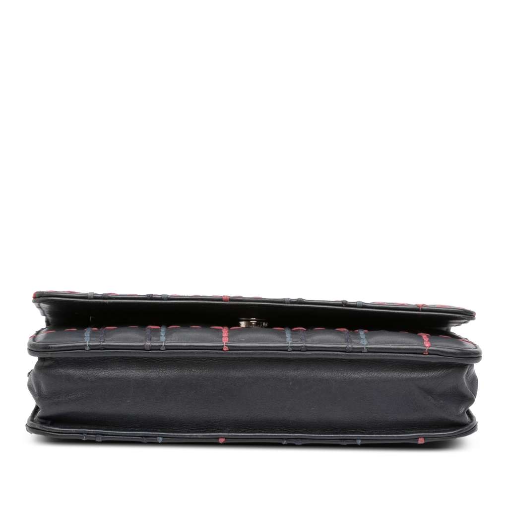 Chanel CC Square Stitched Calfskin Wallet on Chain - Image 6