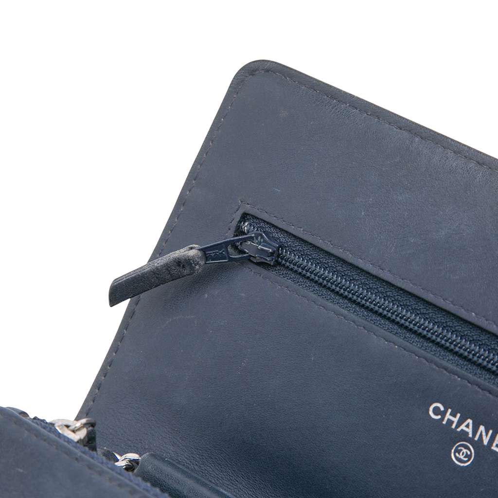 Chanel CC Square Stitched Calfskin Wallet on Chain - Image 11
