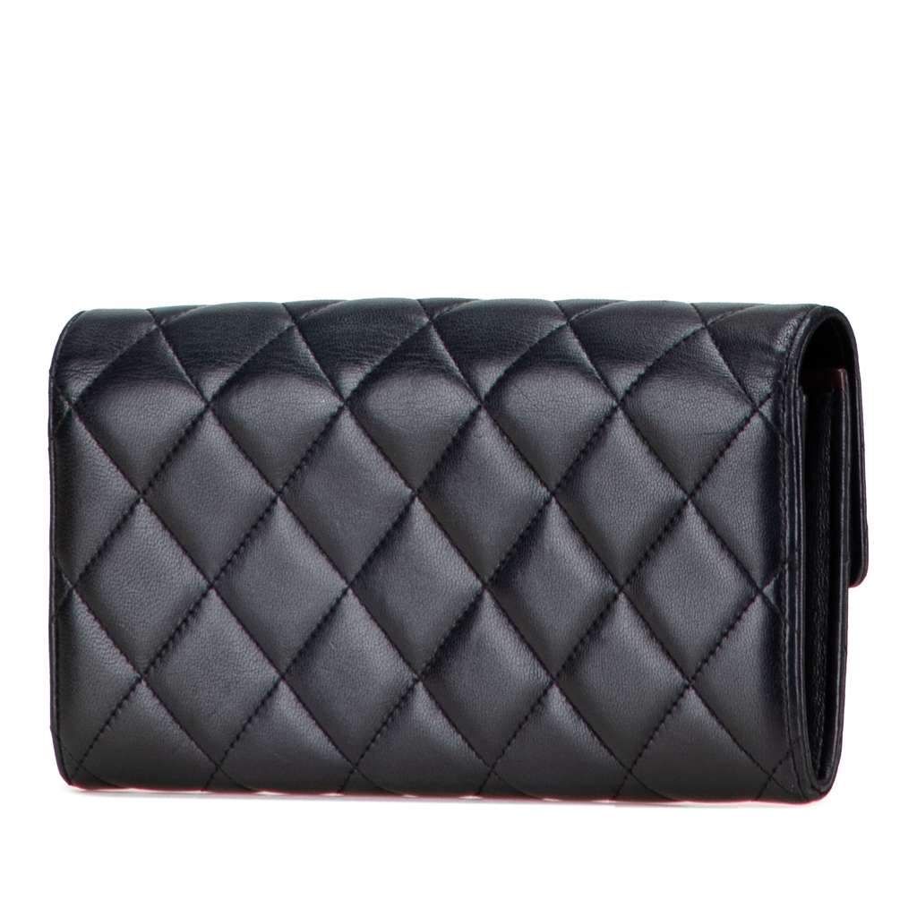 Chanel Quilted Lambskin Flap Long Wallet - 2