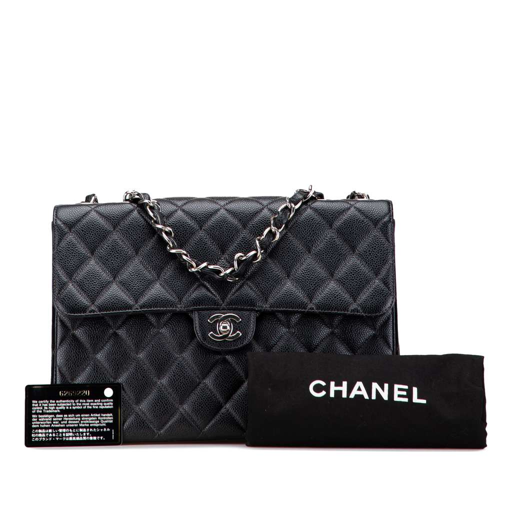 Chanel Jumbo Classic Caviar Single Flap - Image 12