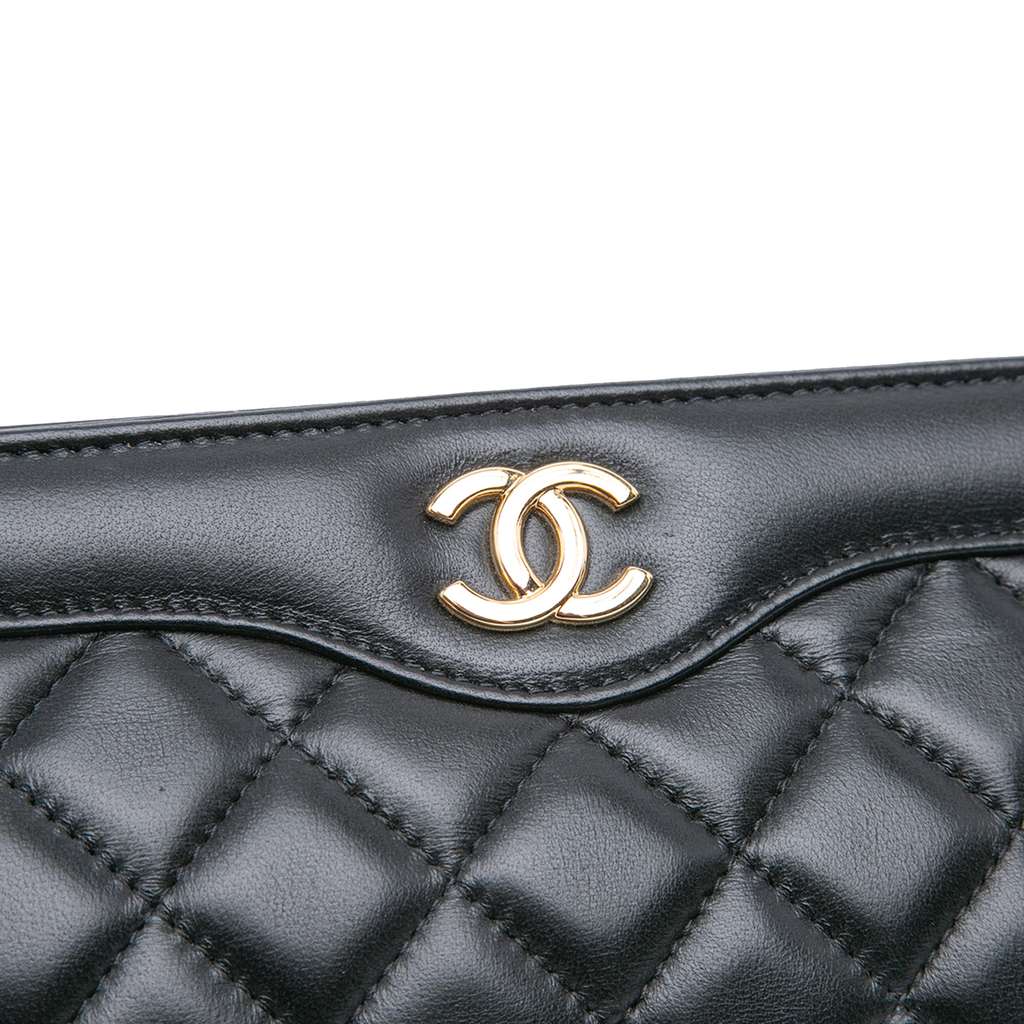 Chanel CC Quilted Lambskin Frame Clutch - Image 10