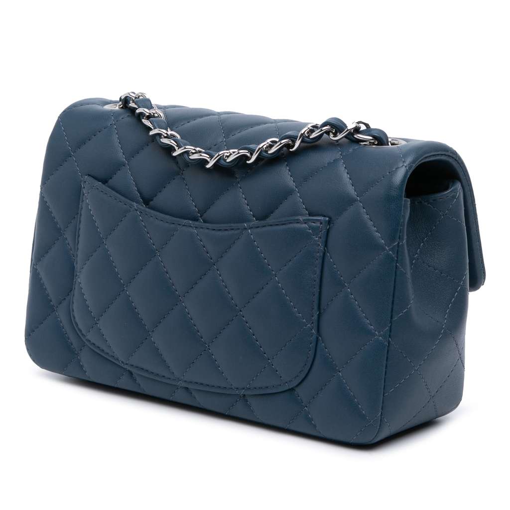Chanel Mini Rectangular Classic Lambskin Single Flap - Back view