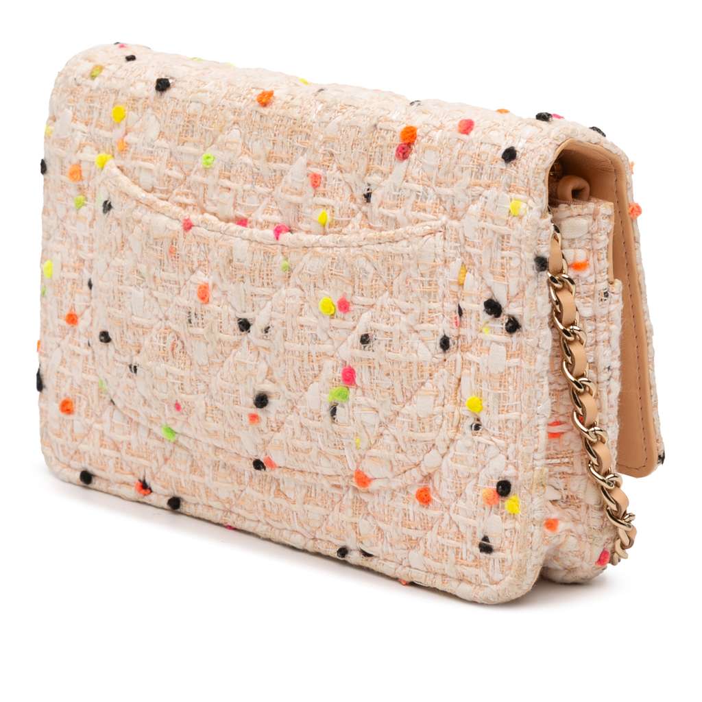 Chanel Quilted Tweed Candy Cotton and Beach Ball Wallet On Chain - Back view