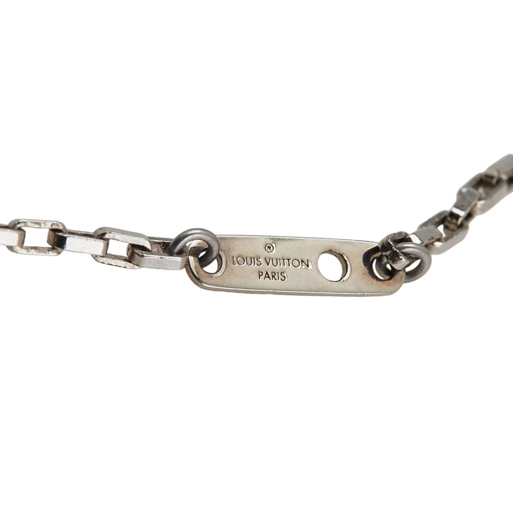 Louis Vuitton Palladium Plated Damier Colors Pendant Necklace - 4