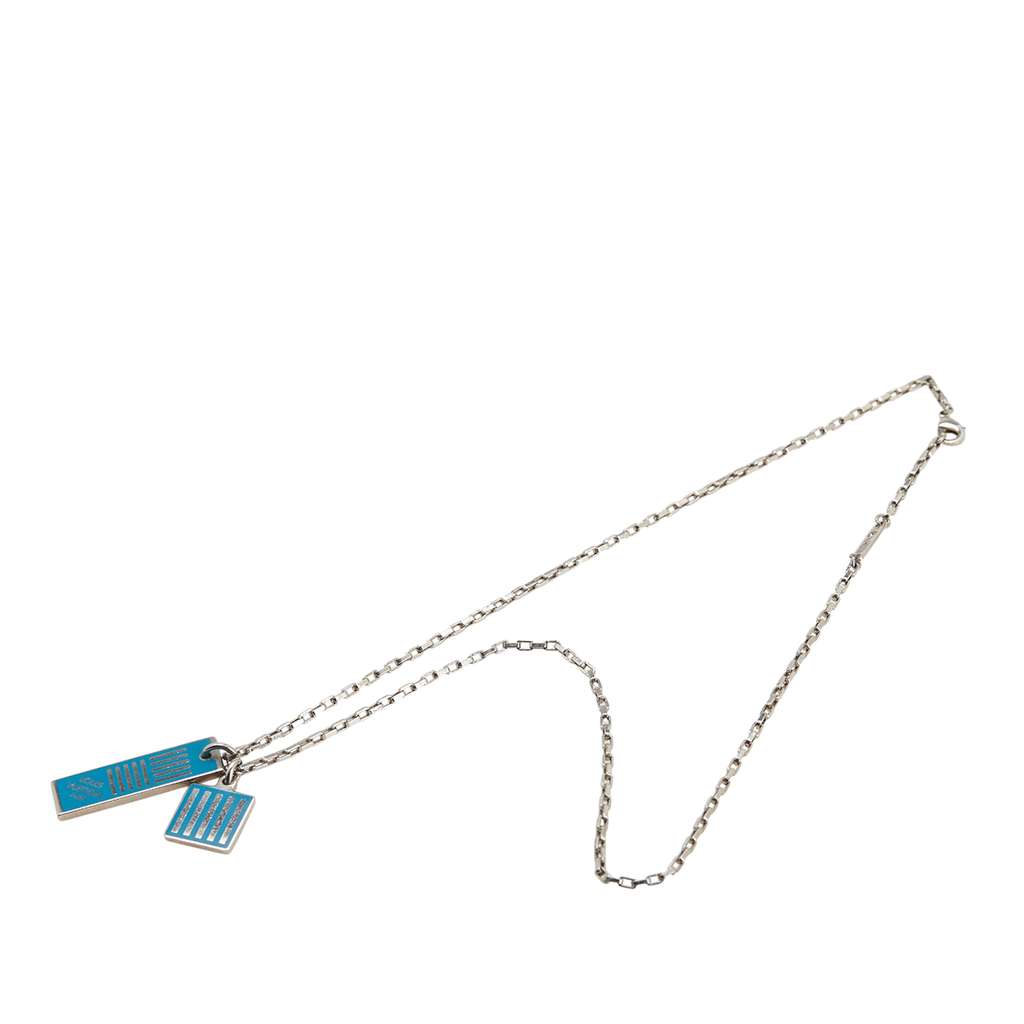 Louis Vuitton Palladium Plated Damier Colors Pendant Necklace - Detail 1