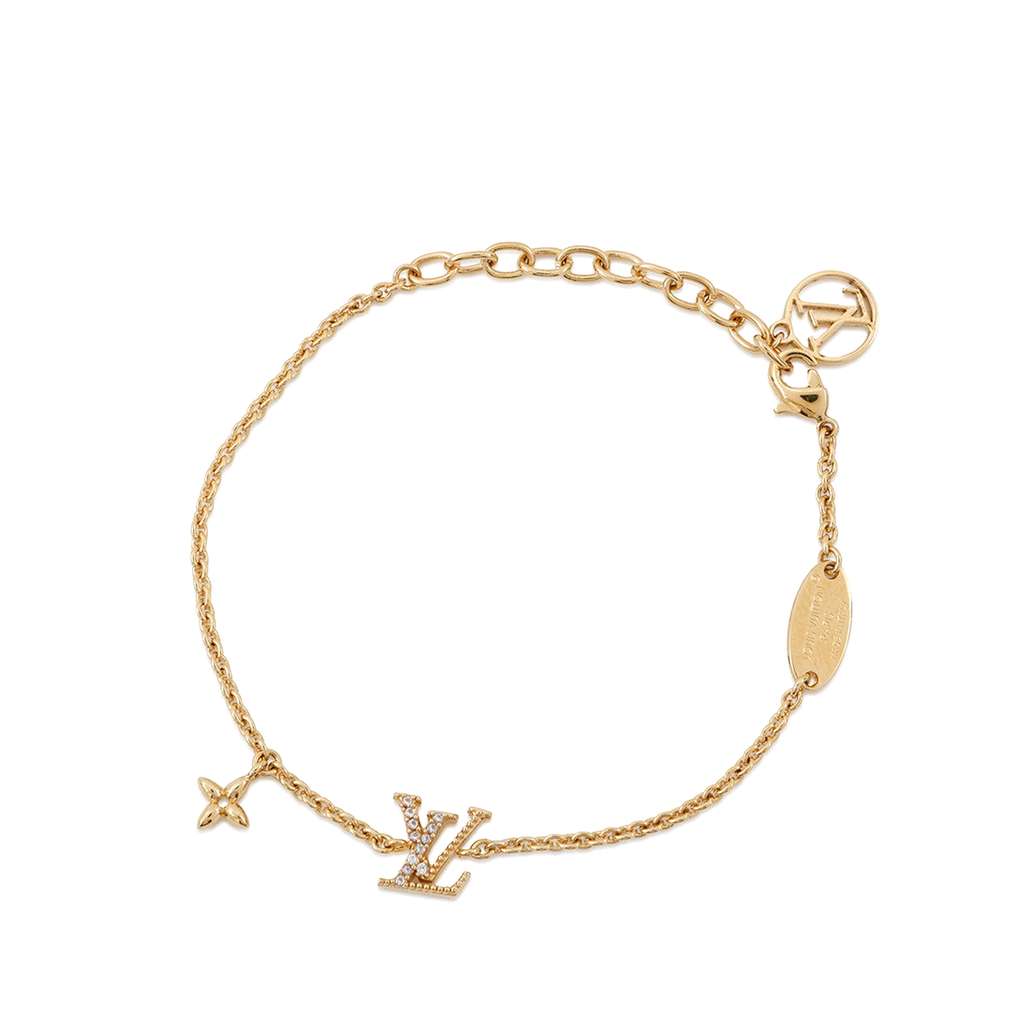 Louis Vuitton Gold Plated Crystal Iconic Bracelet