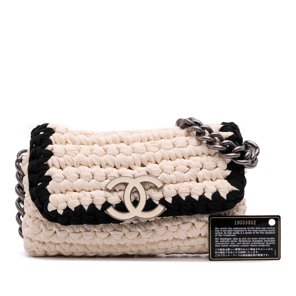 Chanel Neoprene Fancy Crochet Flap - Image 13