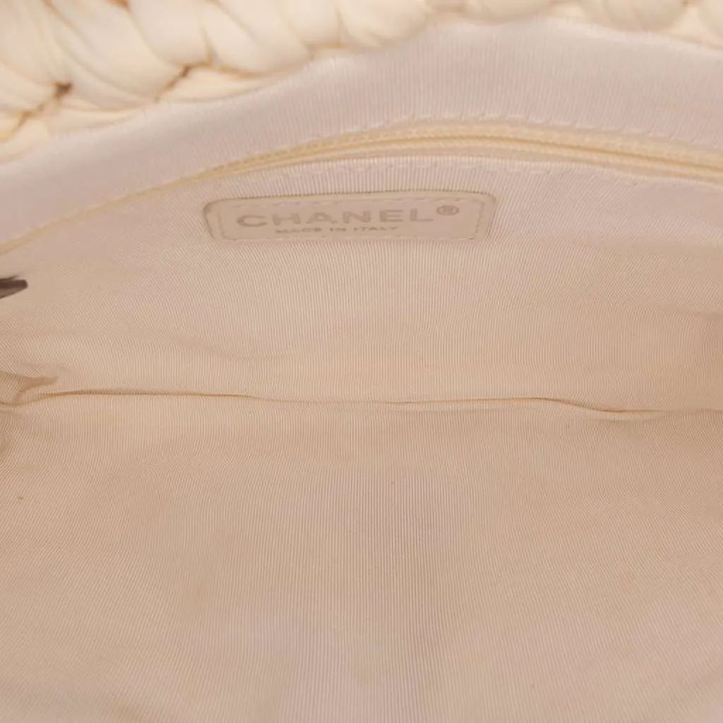 Chanel Neoprene Fancy Crochet Flap White Polyester Very good - Model View