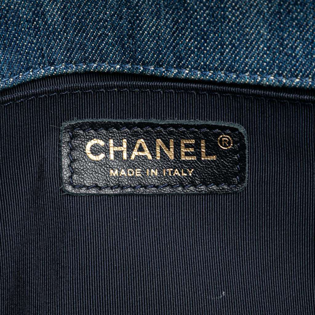 Chanel Old Medium Denim Patchwork Boy Bag - 5