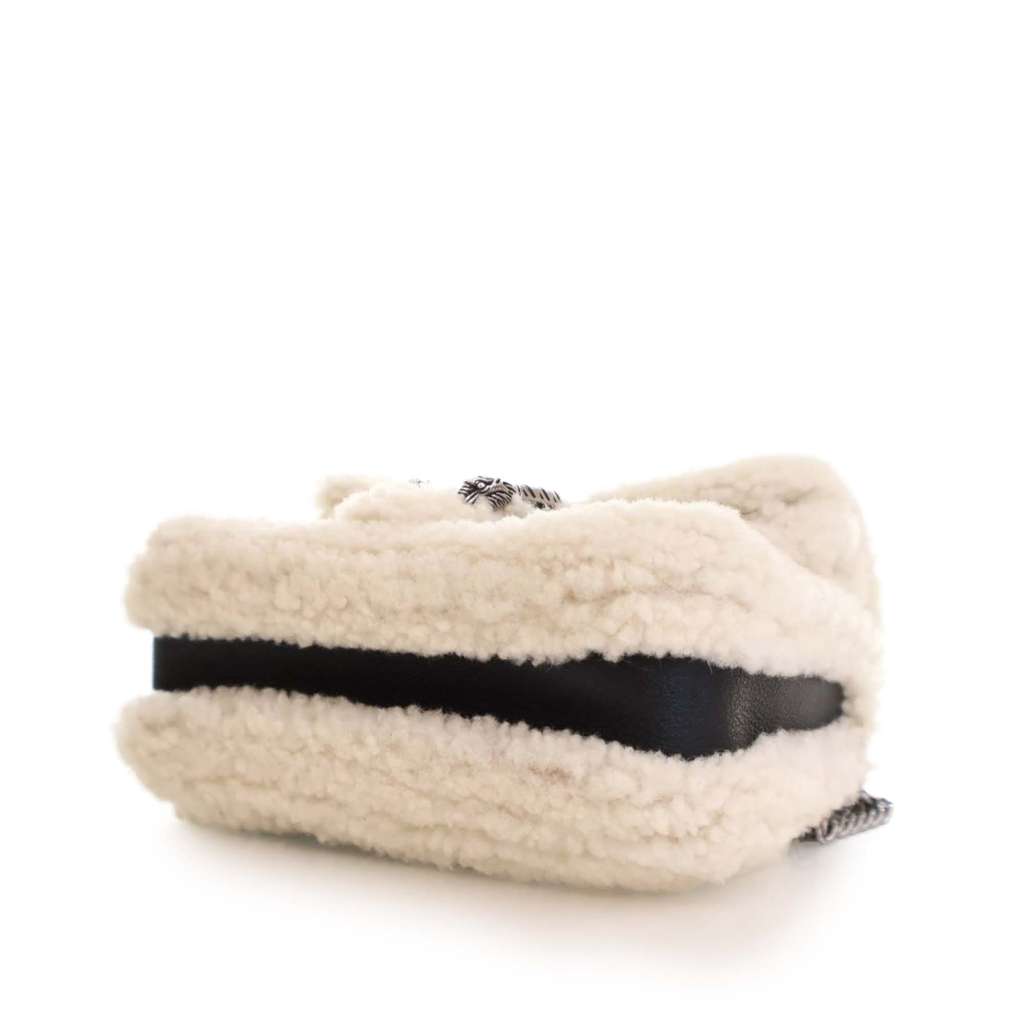 Gucci Mini Leather and Shearling Dionysus Top Handle Bag - Side view