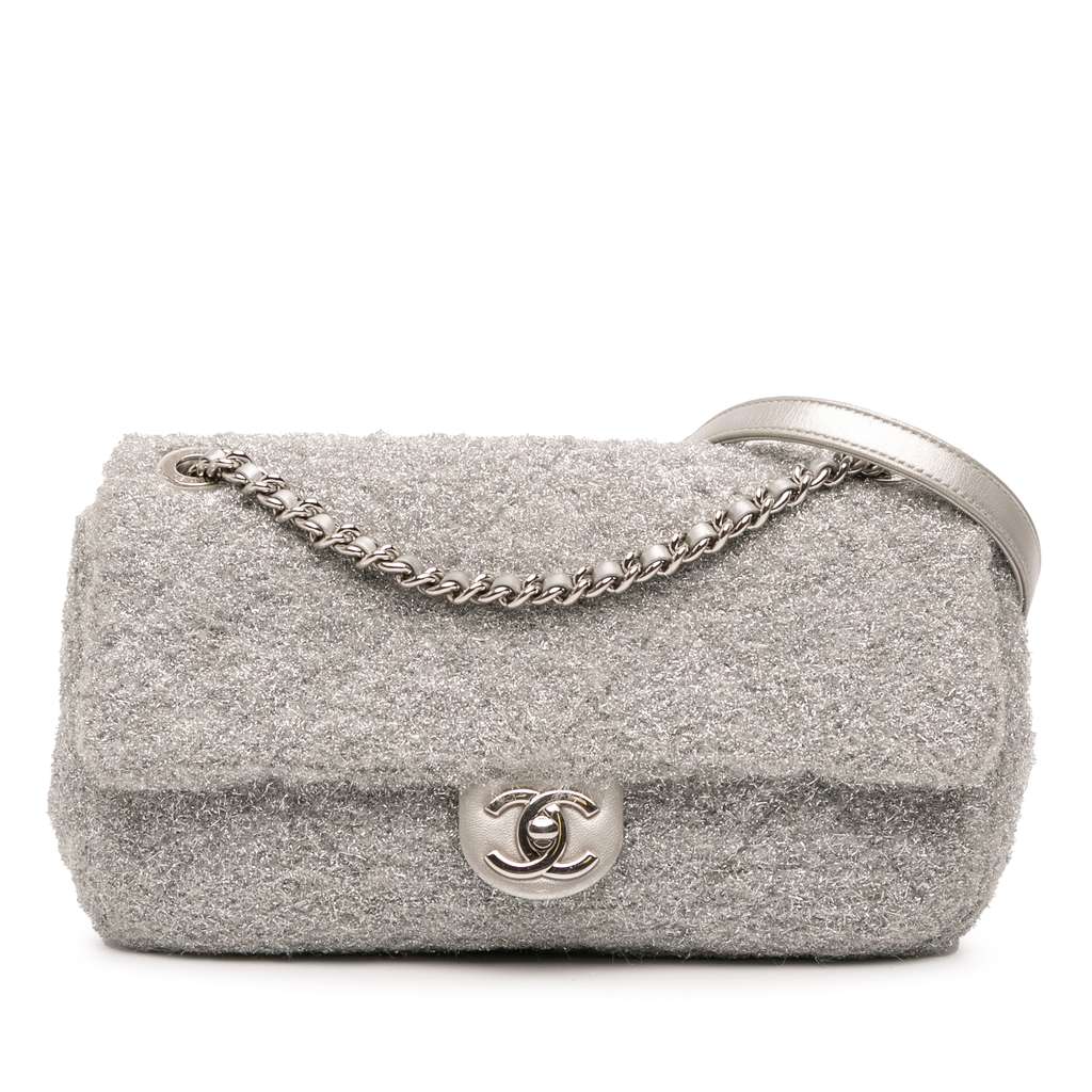 Chanel Medium Quilted Lurex Ground Control Pluto Glitter Flap