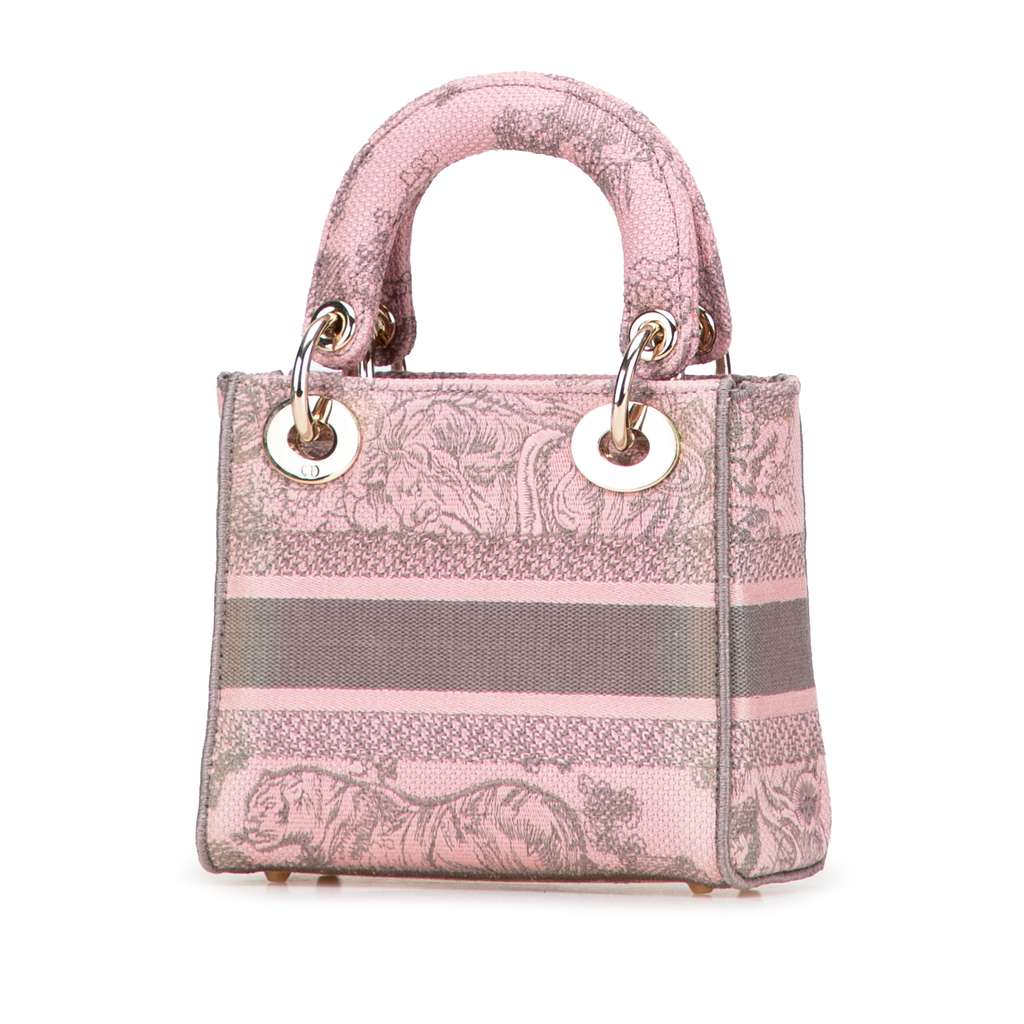 Dior Mini Embroidered Canvas Toile De Jouy Lady D Lite - Back view