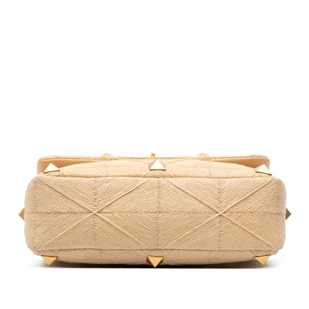 Valentino Large Raffia Roman Stud Satchel - Image 6