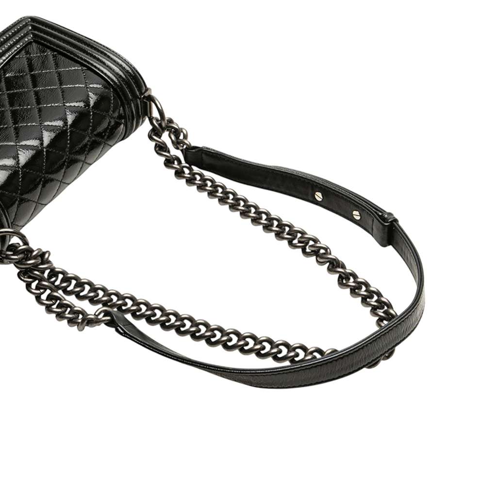 Chanel Small Quilted Patent Boy Flap - Image 11