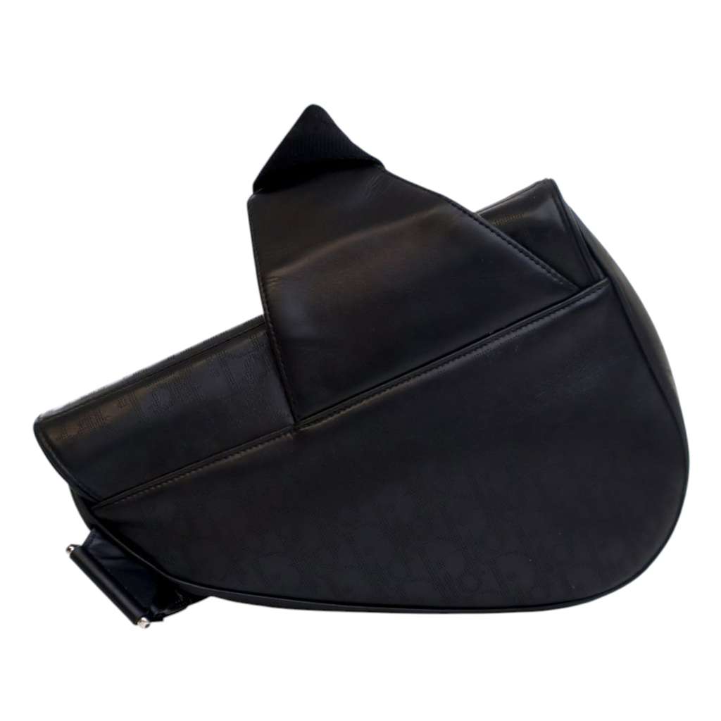 Dior Oblique Perforated Calfskin Galaxy Saddle Bag - Back view