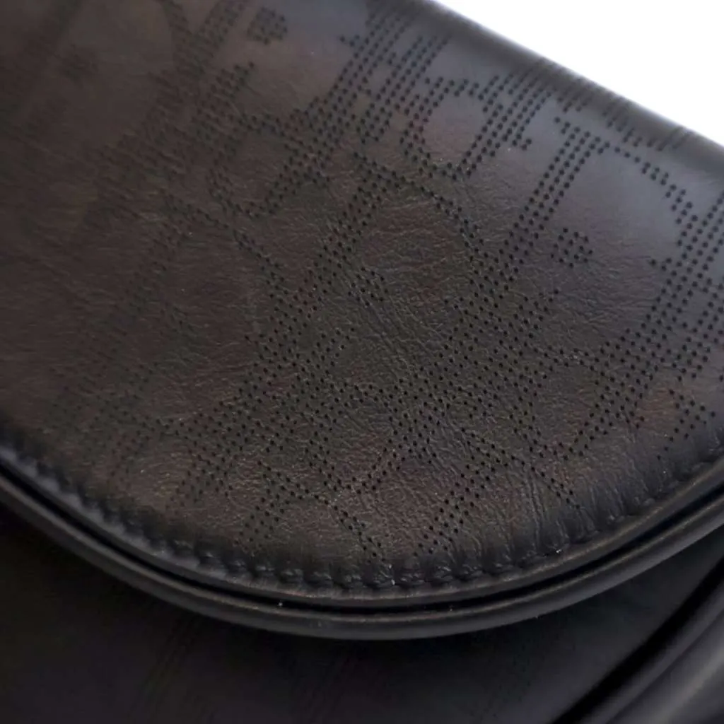 Dior Oblique Perforated Calfskin Galaxy Saddle Bag Black Leather Good - Box View