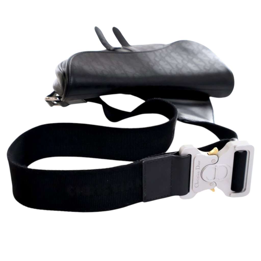 Dior Oblique Perforated Calfskin Galaxy Saddle Bag - Image 12