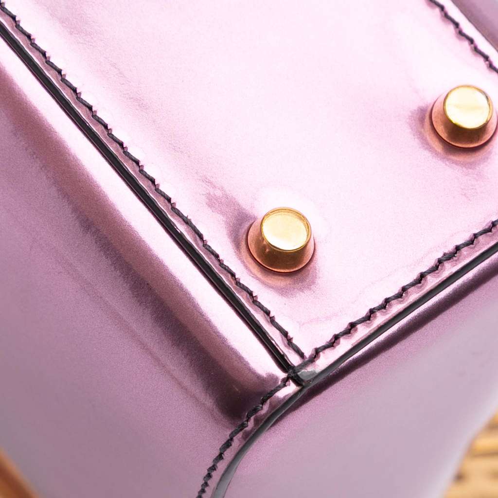 Dior Mini Metallic Glazed Calfskin Lady Dior - Image 10