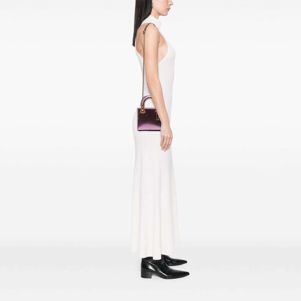 Dior Mini Metallic Glazed Calfskin Lady Dior - Image 12
