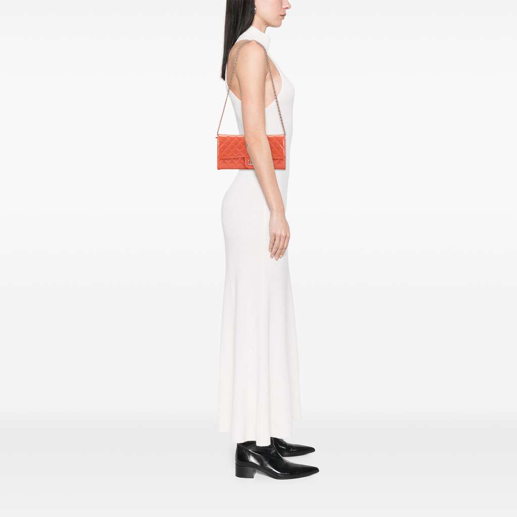 Chanel Quilted Patent Brilliant East West Wallet On Chain - Image 11