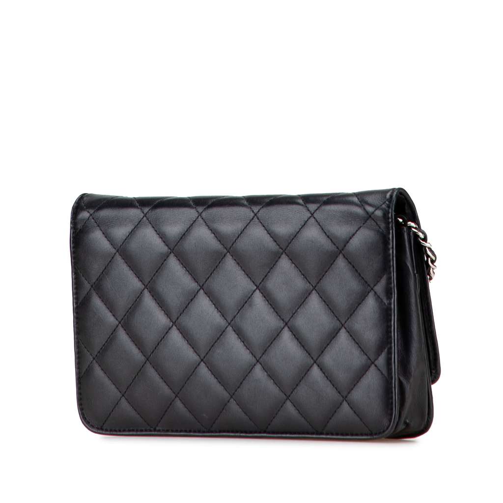 Chanel Lambskin Cambon Ligne Wallet On Chain - Back view