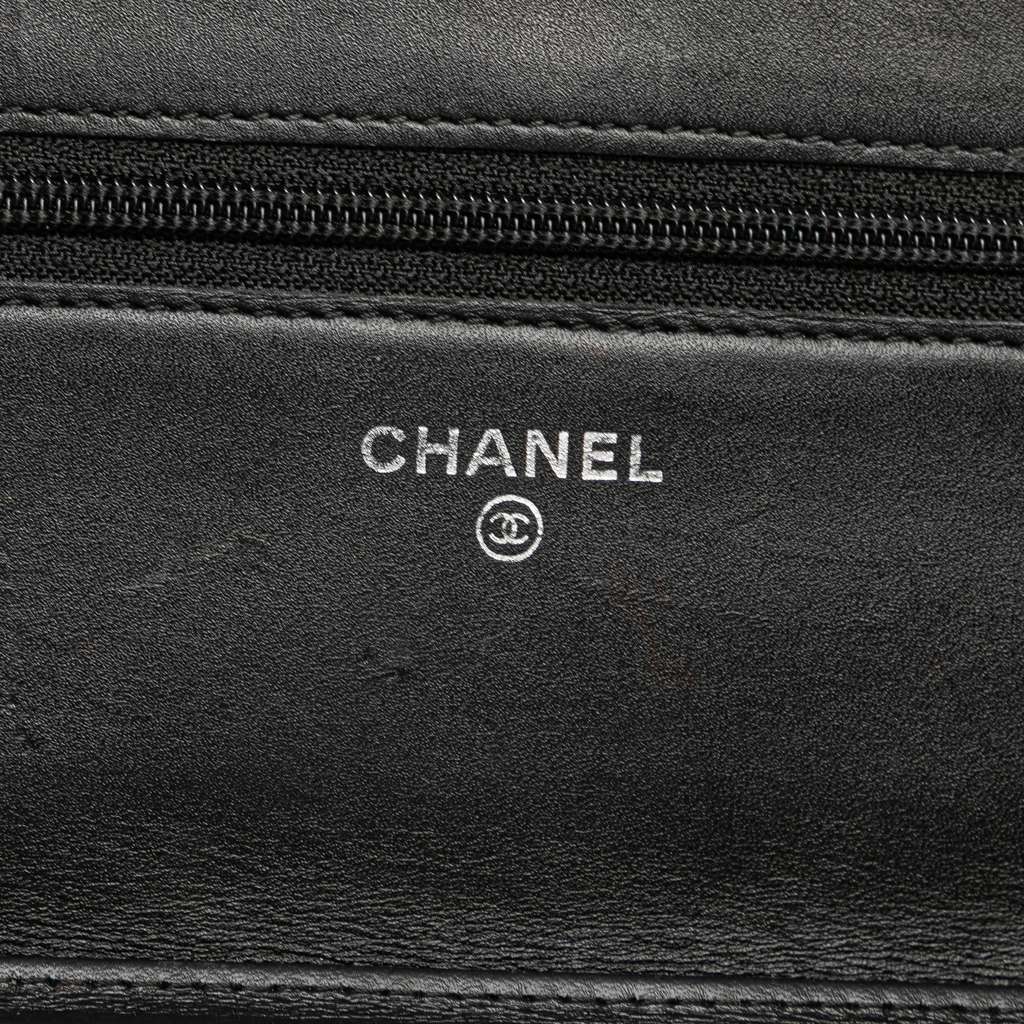 Chanel Lambskin Cambon Ligne Wallet On Chain - Side view