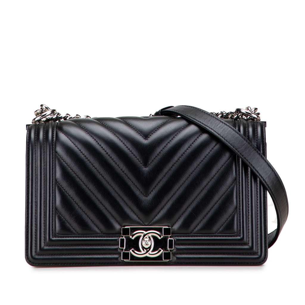 Chanel Old Medium Chevron Lambskin Boy Flap