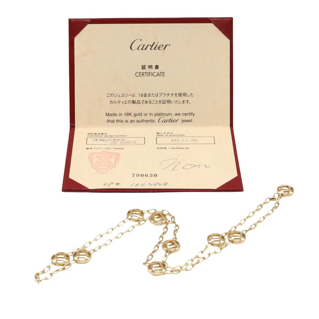 Cartier 18K Yellow Gold 9 Grid Pasha de Cartier Necklace - Side view