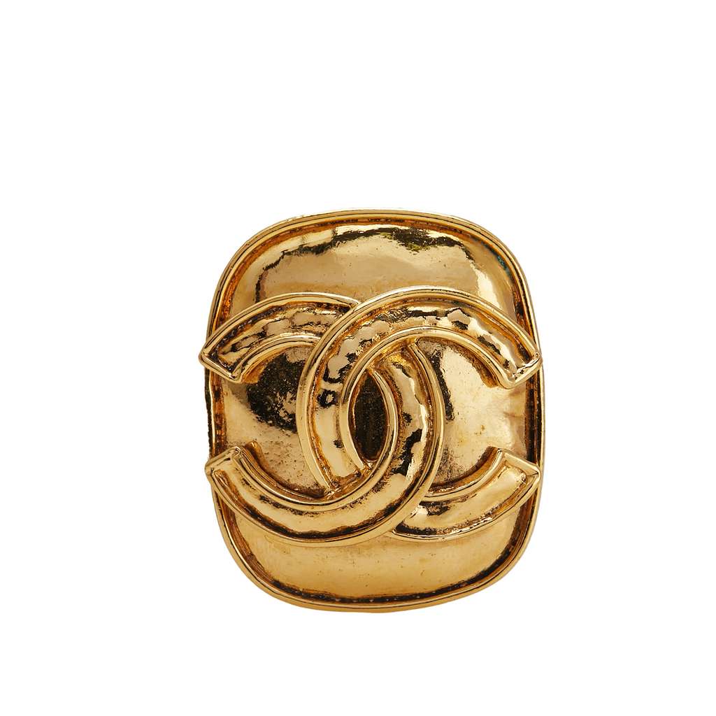 Chanel Gold Plated CC Brooch