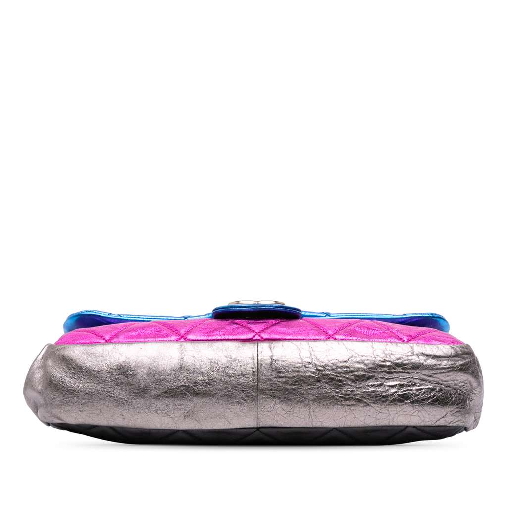 Chanel Multicolor Metallic Quilted Calfskin Modern Chain Flap Frame Bag - Image 6
