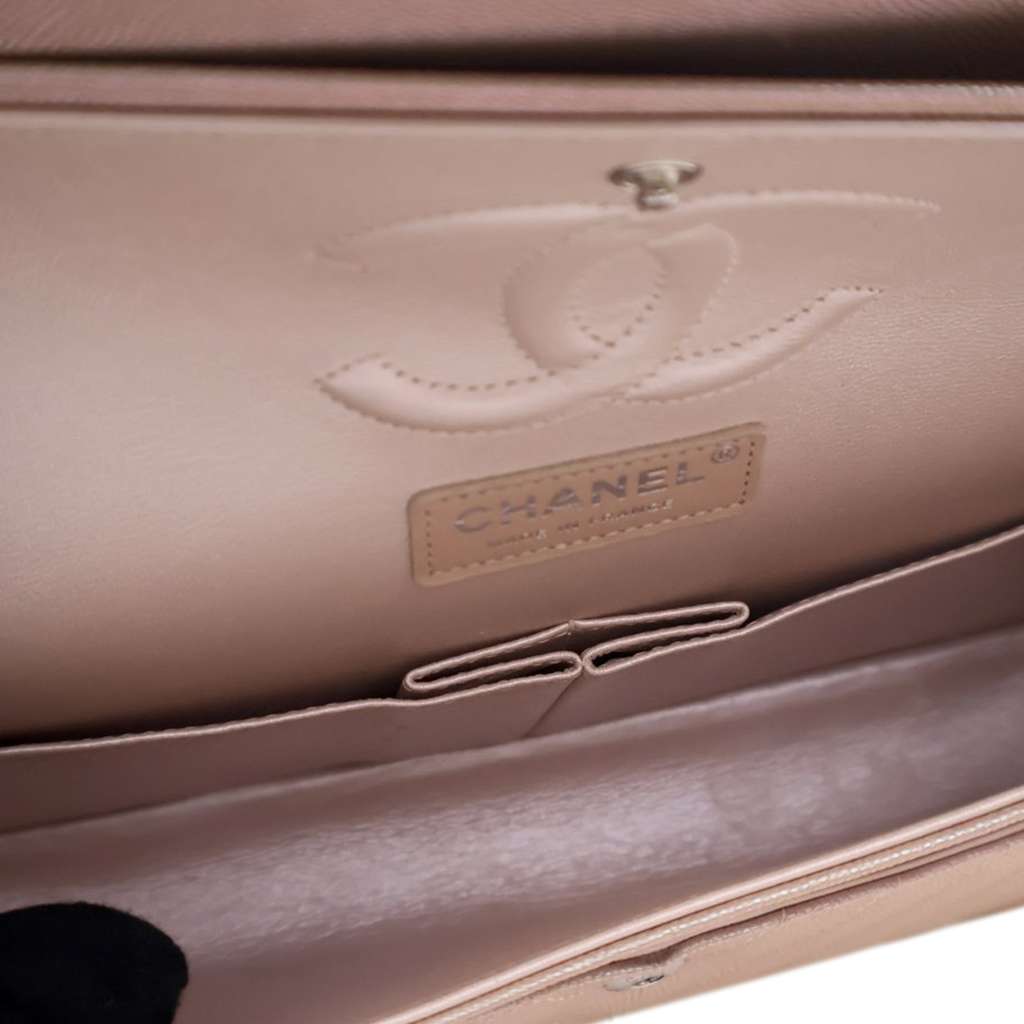 Chanel Medium Classic Chevron Iridescent Caviar Double Flap - Side view