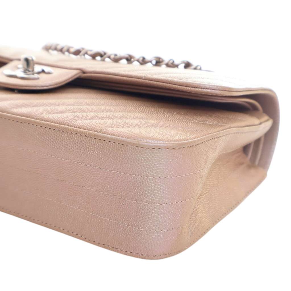 Chanel Medium Classic Chevron Iridescent Caviar Double Flap - Image 10