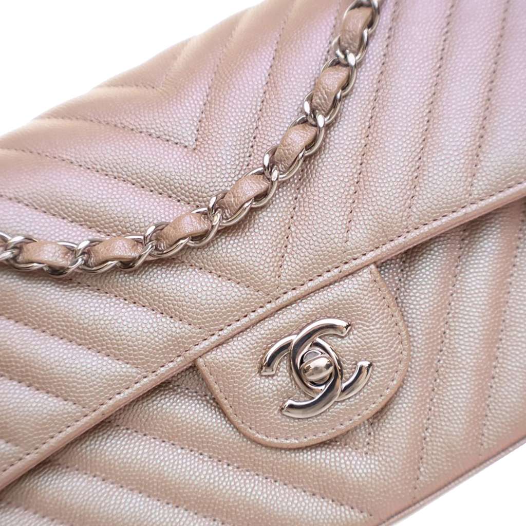 Chanel Medium Classic Chevron Iridescent Caviar Double Flap - Image 12