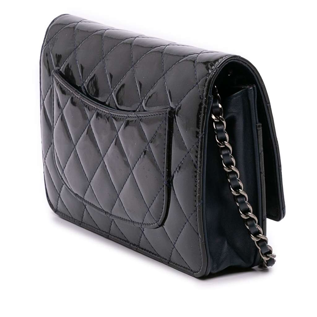 Chanel CC Quilted Patent Wallet On Chain - 2