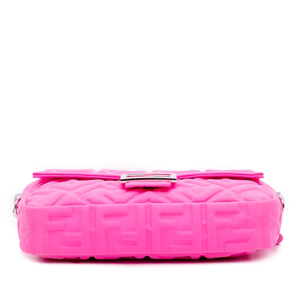 Fendi Medium Embossed Lycra Baguette Satchel - Image 6