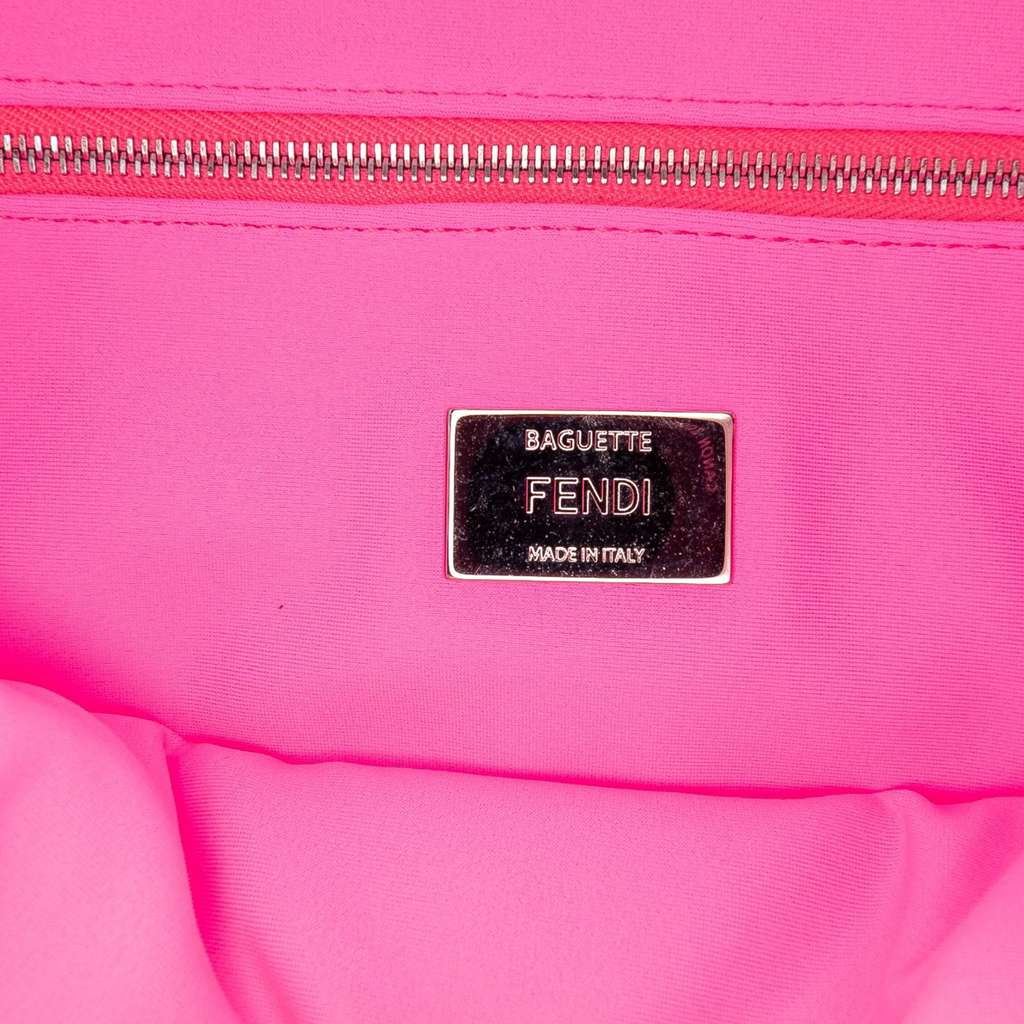Fendi Medium Embossed Lycra Baguette Satchel - Side view